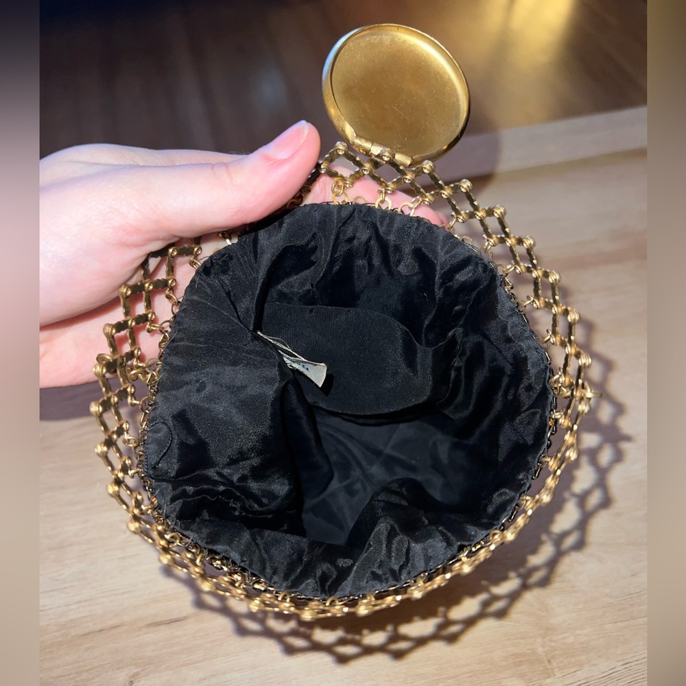 Whiting & Davis Vintage 1940’s Gate Frame Victorian Wristlet Bag Pouch - Picture 6 of 12